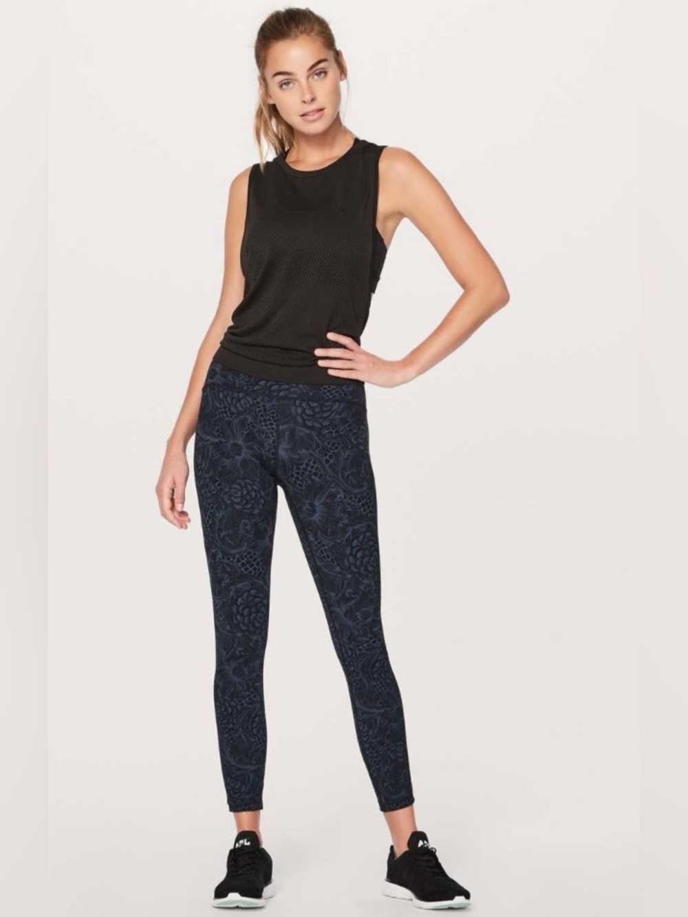 lululemon athletica Navy Floral-Print High-Rise Leggings